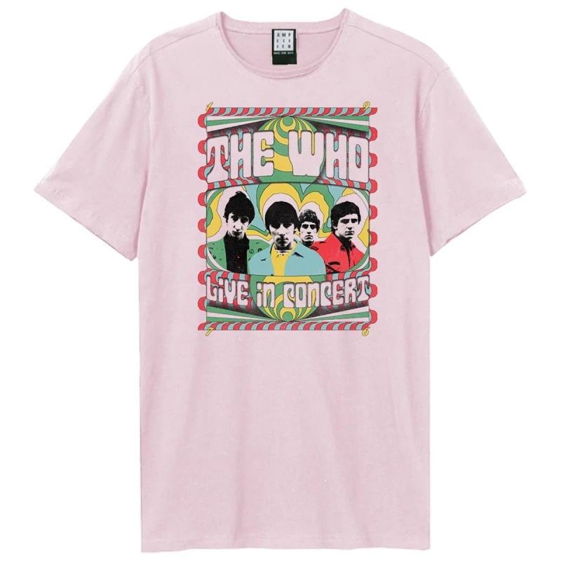 Image of Amplified Amplified Men Paisley Live In Concert The Who T-Shirt in Pink Size: X-Large Pink XL Male 5063806465768