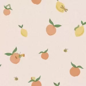 image of Holden Tutti Fruity Soft Coral and Orange Childrens Wallpaper