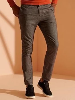 Image of Superdry Core Slim Chino Trousers - Grey, Size 30, Men