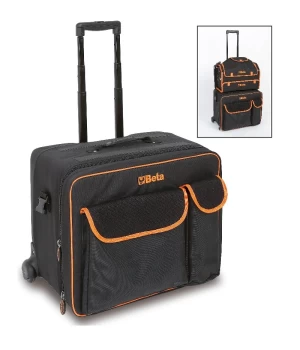 image of Beta Tools C8 Large Fabric Tool Trolley Tool Bag Telescopic Handle 021080000