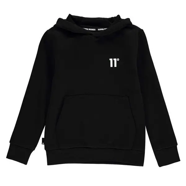 image of 11 Degrees Black Junior Core Pullover Hoodie Small Logo