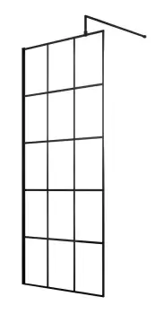 Image of Hudson Reed 700mm Framed Wetroom Screen - Matt Black