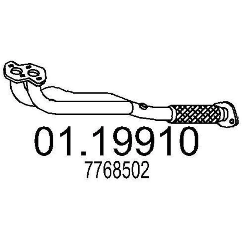 Image of MTS 01.19910 Exhaust Pipe Front, Length: 700mm Exhaust Pipe (17)