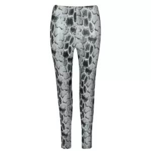 image of Commando Print Leather Trousers - Silver