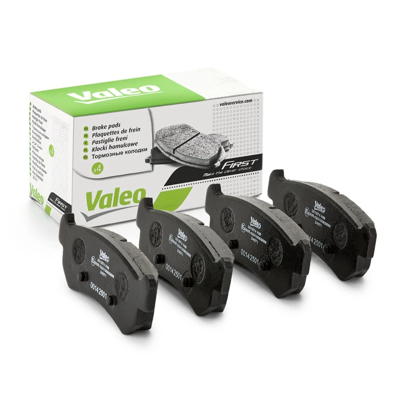 Image of VALEO 301874 Brake pad set Rear Axle, without integrated wear sensor, FIRST, without anti-squeak plate Brake Pad Set,disc brake (402)