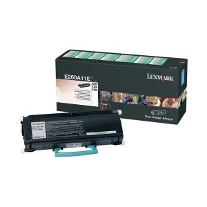 Image of Lexmark E260A11E Black Laser Toner Ink Cartridge