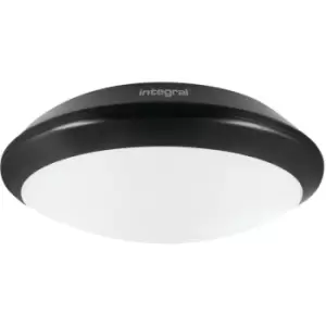Image of Integral Tough Shell + Bulkhead Emergency 3Hr Microwave Sensor 308mm Dia. IP66 1400LM 15W 4000K 110 Beam Non Dimmable Black 93LM/W