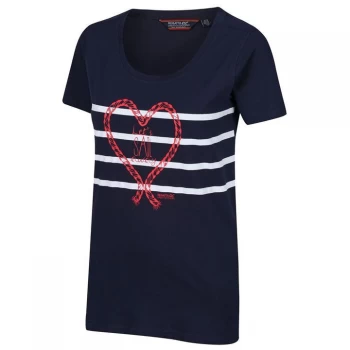 image of Regatta Filandra IV Graphic Print Organic T-Shirt - Navy Sail