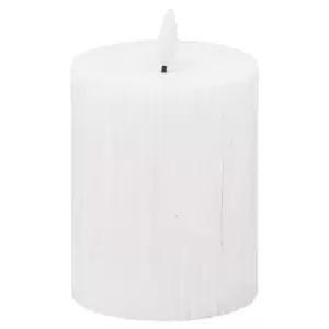 Image of 10cm x 8cm Natural Glow Textured Ribbed LED Candle