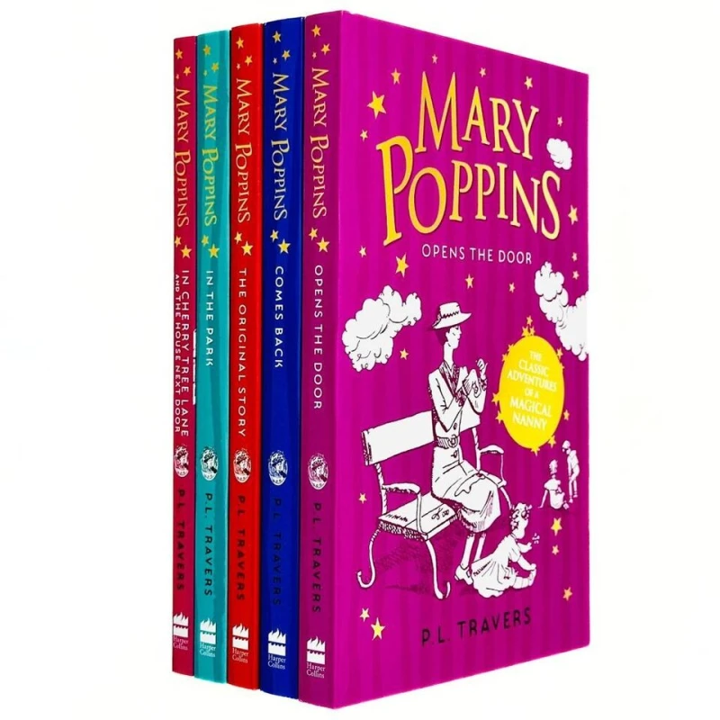 Image of P. L. Travers Mary Poppins Collection 5 Books Set (Mary Poppins: The Original Story, Comes Back, Opens the Door) P. L. Travers Books