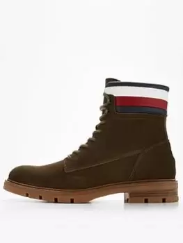Image of Tommy Hilfiger Corporate Hilfiger Nubuck Boot, Green, Size 45, Men