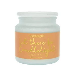 Image of Large Frosted Wax Filled Glass Jar Let There Be Candlelight - Orangeblossom Musk Scent