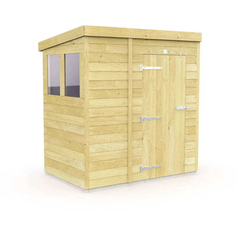 Image of Flat Pack Sheds DIY Sheds 5 x 4 Pent Shed, Brown 5X4PFF