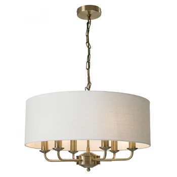 Image of Robert Dyas Village At Home Grantham 6-Light Ceiling Light - Brass