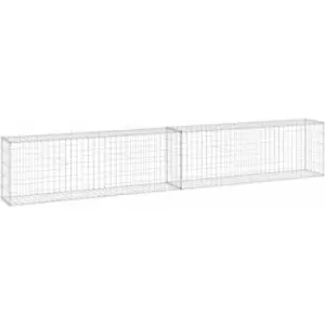 Image of Gabion Wall with Covers Galvanised Steel 300x30x50cm vidaXL - Silver
