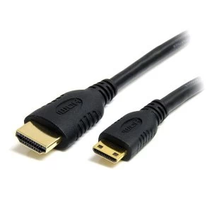 Image of StarTech 0.5m High Speed HDMI Cable with Ethernet - HDMI to HDMI Mini- M/M