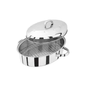 image of Judge Stainless Steel Oval Roaster With Rack 35 x 25 x 15cm