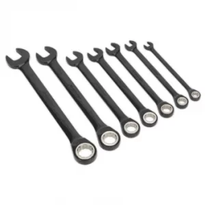 image of Combination Ratchet Spanner Set 7PC Black Series Metric