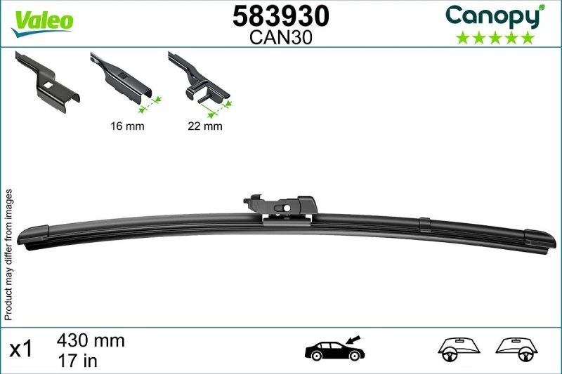 Image of Wiper blade VALEO 583930