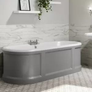 image of Grey Freestanding Double Ended Roll Top Bath 1700 x 750mm - Baxenden