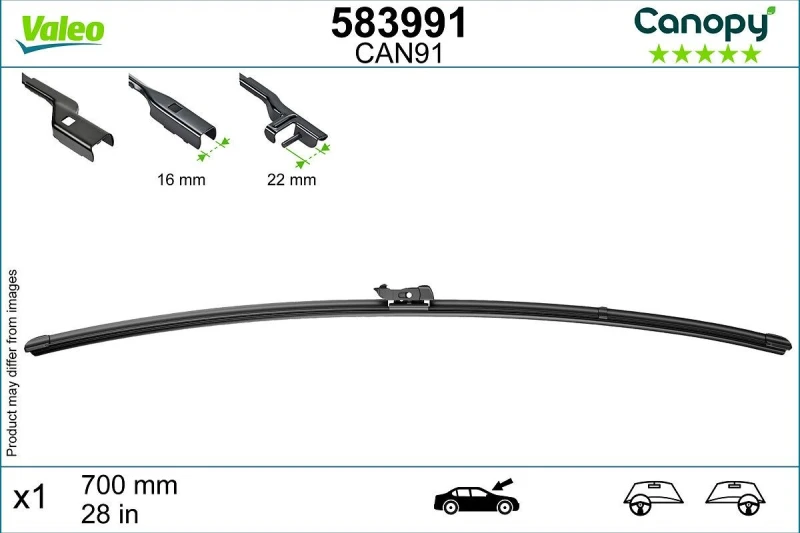 Image of Wiper blade VALEO 583991
