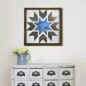Image of TAH008 Brown Blue Decorative Framed MDF Painting
