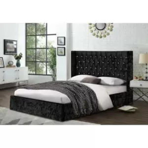 Image of Eniya Bed Double Crush Velvet Black