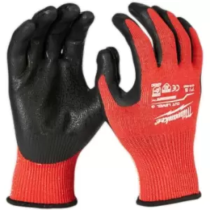 Image of Milwaukee Dipped Gloves - Cut Level 3 10/XL X Large - Black/Red