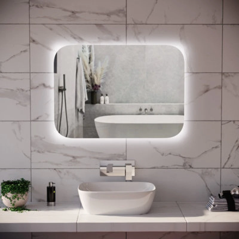 Image of Nes Home Motion Sensor Bathroom LED Mirror Shaver Socket Demister 600 x 800mm Silver unisex