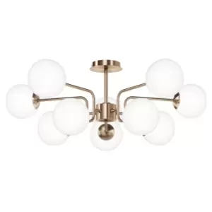 Image of Maytoni Erich Modern 10 Light Globe Ceiling Light Brass E14
