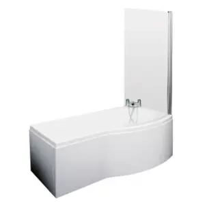 image of Nuie 1700mm B Shaped Right Hand Bath Set - White