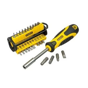 image of Stanley 34 Piece Slotted Screwdriver Set Black & Yellow