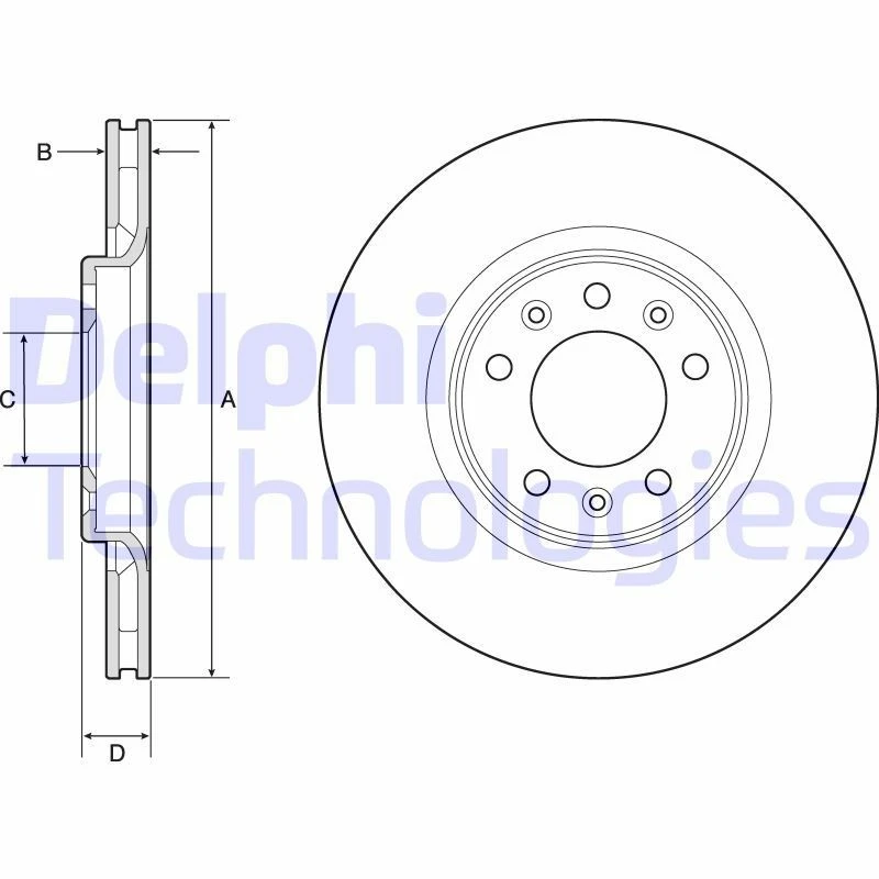 Image of DELPHI Brake disc DELPHI BG4806C