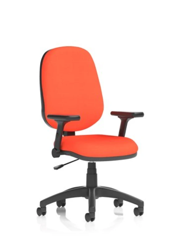 Image of Eclipse Eclipse Plus I Lever Task Operator Chair Bespoke Colour Tabasco Orange With Height Adjustable And Folding Arms KCUP1714