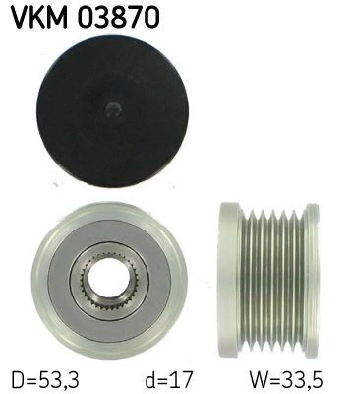 Image of SKF Alternator clutch pulley SKF VKM 03870