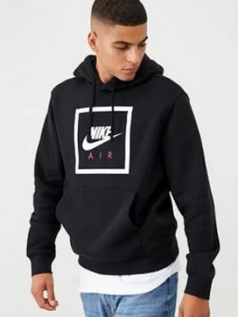 Image of Nike NSW Air Overhead Hoodie - Black, Size 2XL, Men