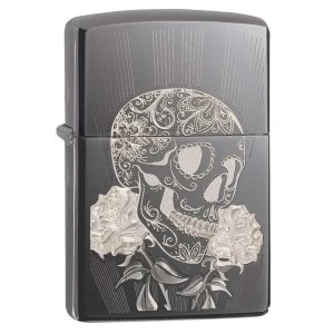 Image of Zippo Fancy Skull Design Black Regular Windproof Lighter