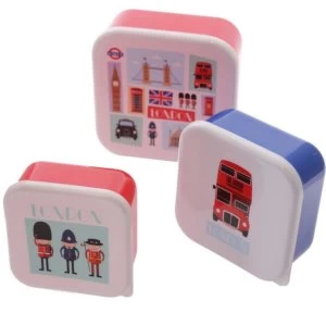 Image of Fun London Design Set of 3 Plastic Lunch Boxes