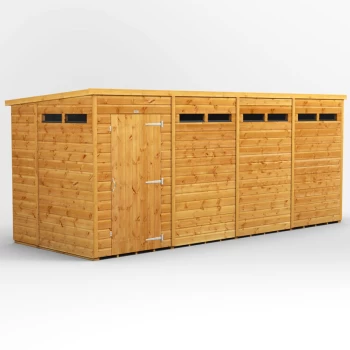 Image of 16x6 Power Pent Security Shed - Brown