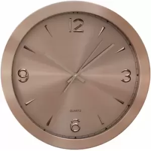 image of Wall Clock Copper Frame / Copper Finish Frame Clocks For Living Room / Bedroom / Contemporary Style Round Shaped Design Metal Clocks For Hallways 4 x