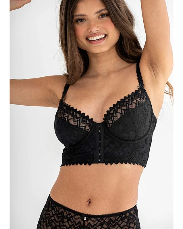 Image of Pour Moi? Pour Moi Mixology Longline Bra Black - Pour Moi? - Size: 34F Black Female 34F IY34609