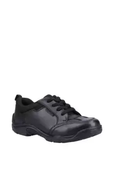 Hush Puppies Black Alvin Senior Leather School Shoe