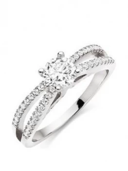 image of Beaverbrooks Silver Cubic Zirconia Ring