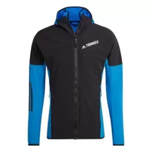 image of adidas Techrock Flooce Wind Hooded Jacket Mens - Shock Blue / Black