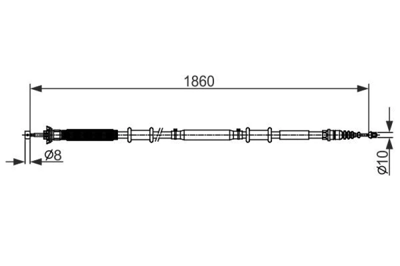 Image of Bosch 1 987 482 579 Brake Cable 1860mm Cable,parking brake (124)