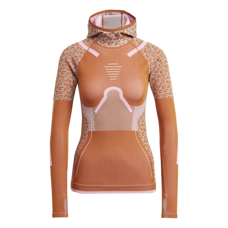 Image of adidas Long Sleeve Performance Hoodie Brown female 8 (XS)