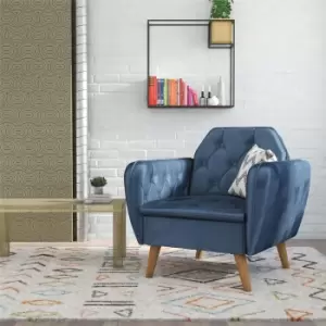 Image of Teresa Velvet Memory Foam Accent Chair Blue
