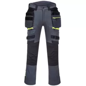 image of Portwest Unisex Adult DX4 Detachable Holster Pocket Work Trousers (40R) (Gunmetal Grey)