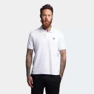 Mens Tonal Striped Polo Shirt - White - S