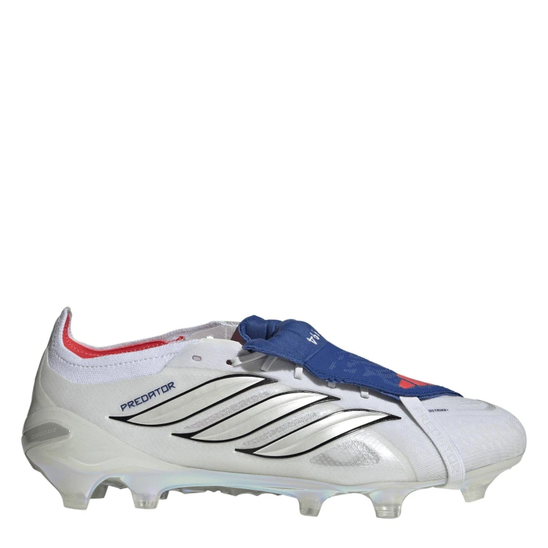 Image of adidas Mens Predator Elite Fold-Over Tongue Firm Ground Football Boots White/Blue male 6 (39.3)